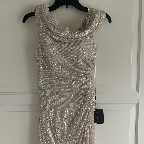 New! Mac Duggal Mac Duggal Asymmetric Sequined evening gown nwt 30791 - Picture 4 of 10